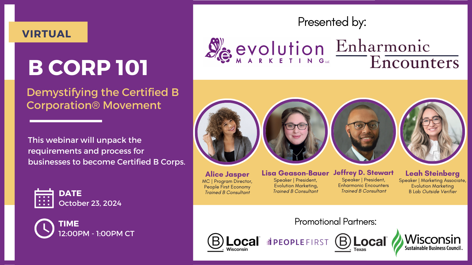 Past Webinar on B Certification 101.