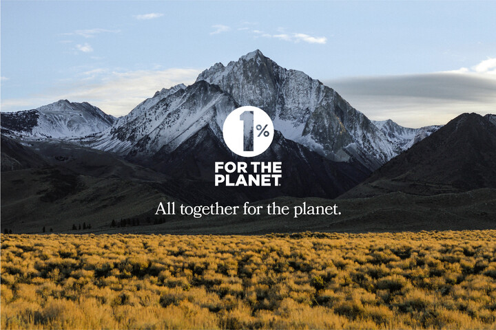 1% for the Planet image promoting that we're all together for the planet.